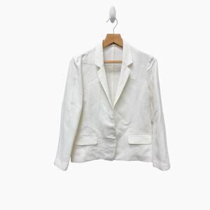 Nili Lotan‎ 100% Linen Blazer Jacket White Women’s Size 8